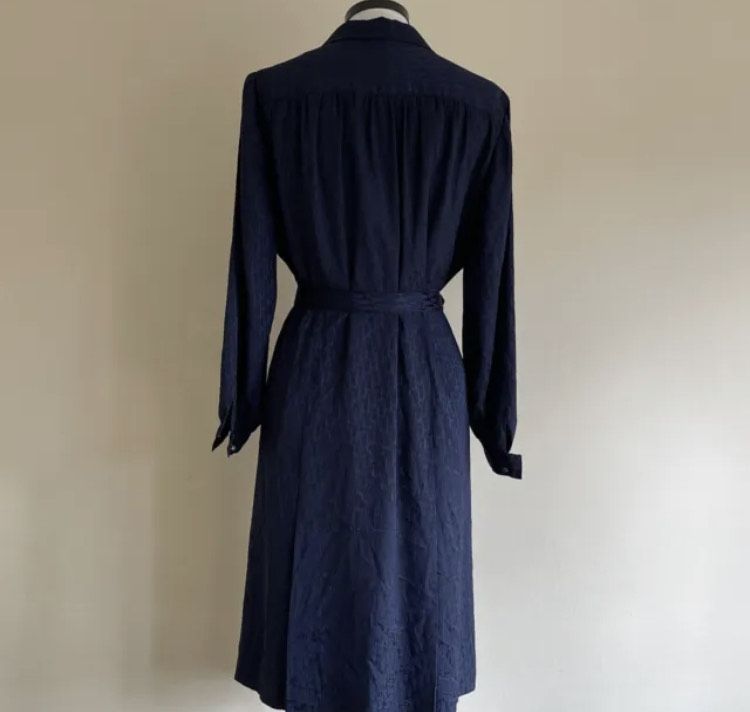 Vintage Size L Pageant Long Sleeve Navy Blue Mermaid Dress on Queenly