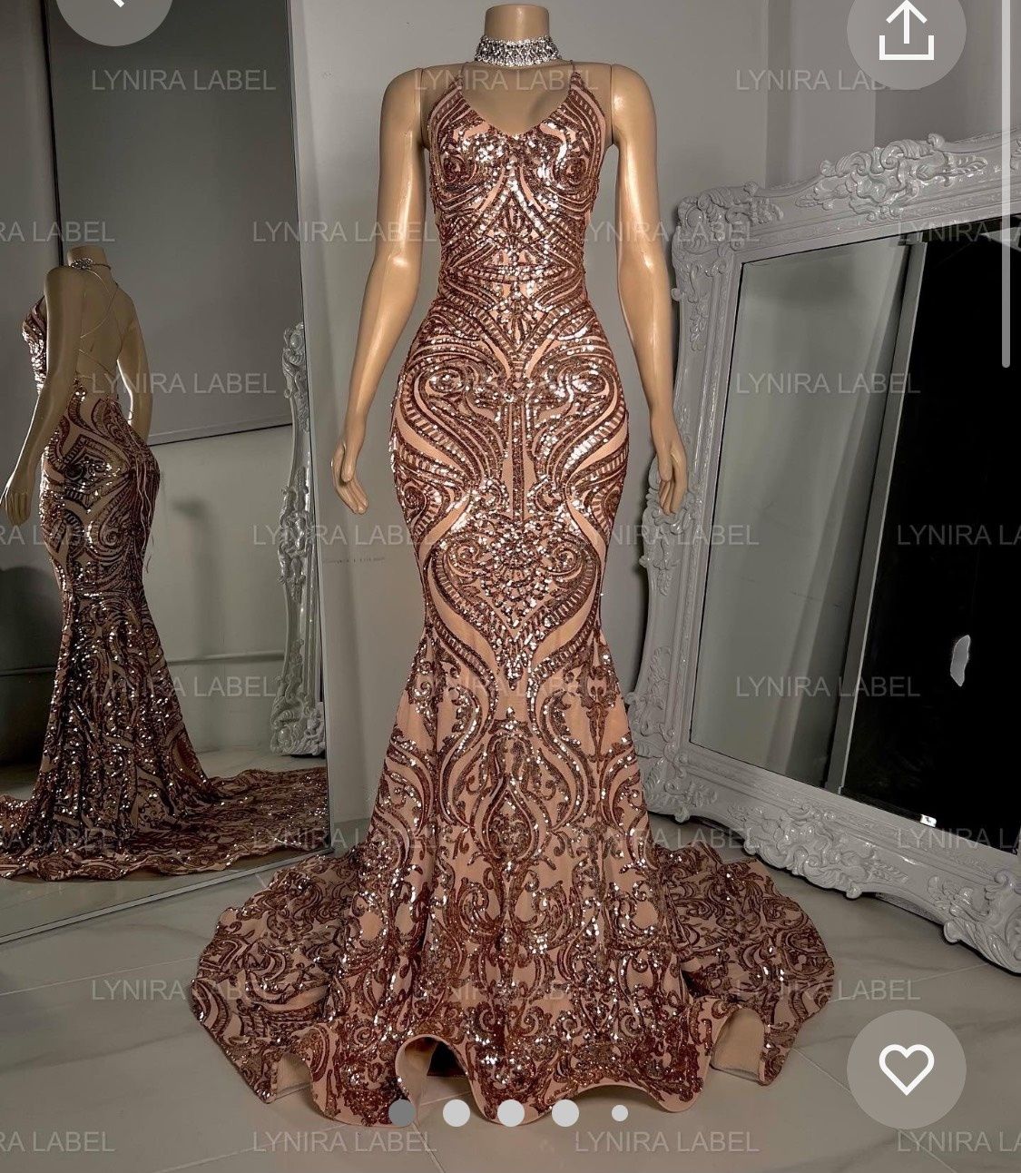 Lynira Label Size 2 Prom Rose Gold Mermaid Dress on Queenly