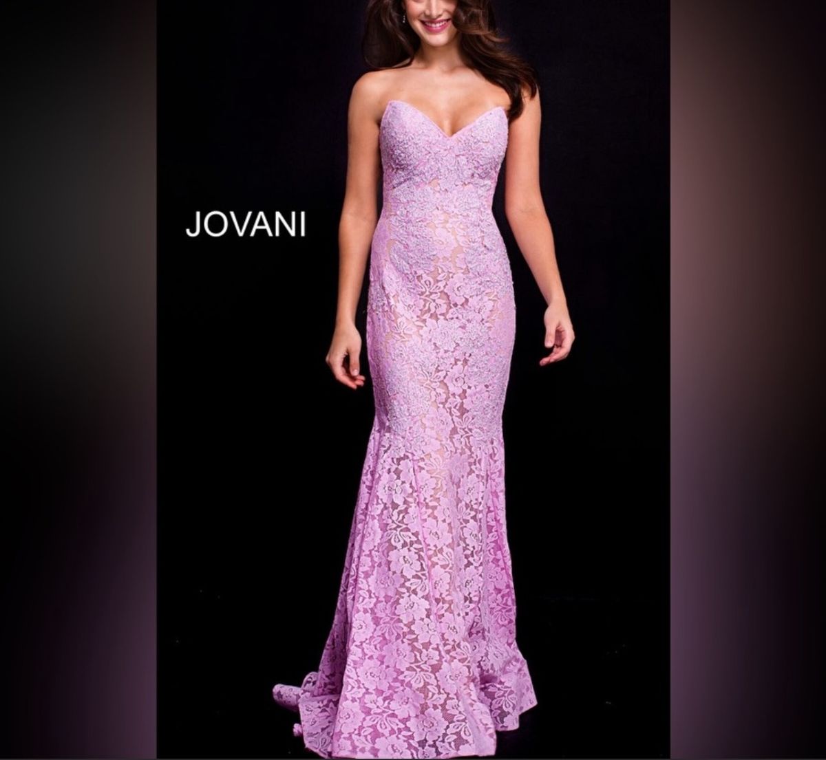 Jovani Size 10 Prom Lace Purple Ball Gown on Queenly