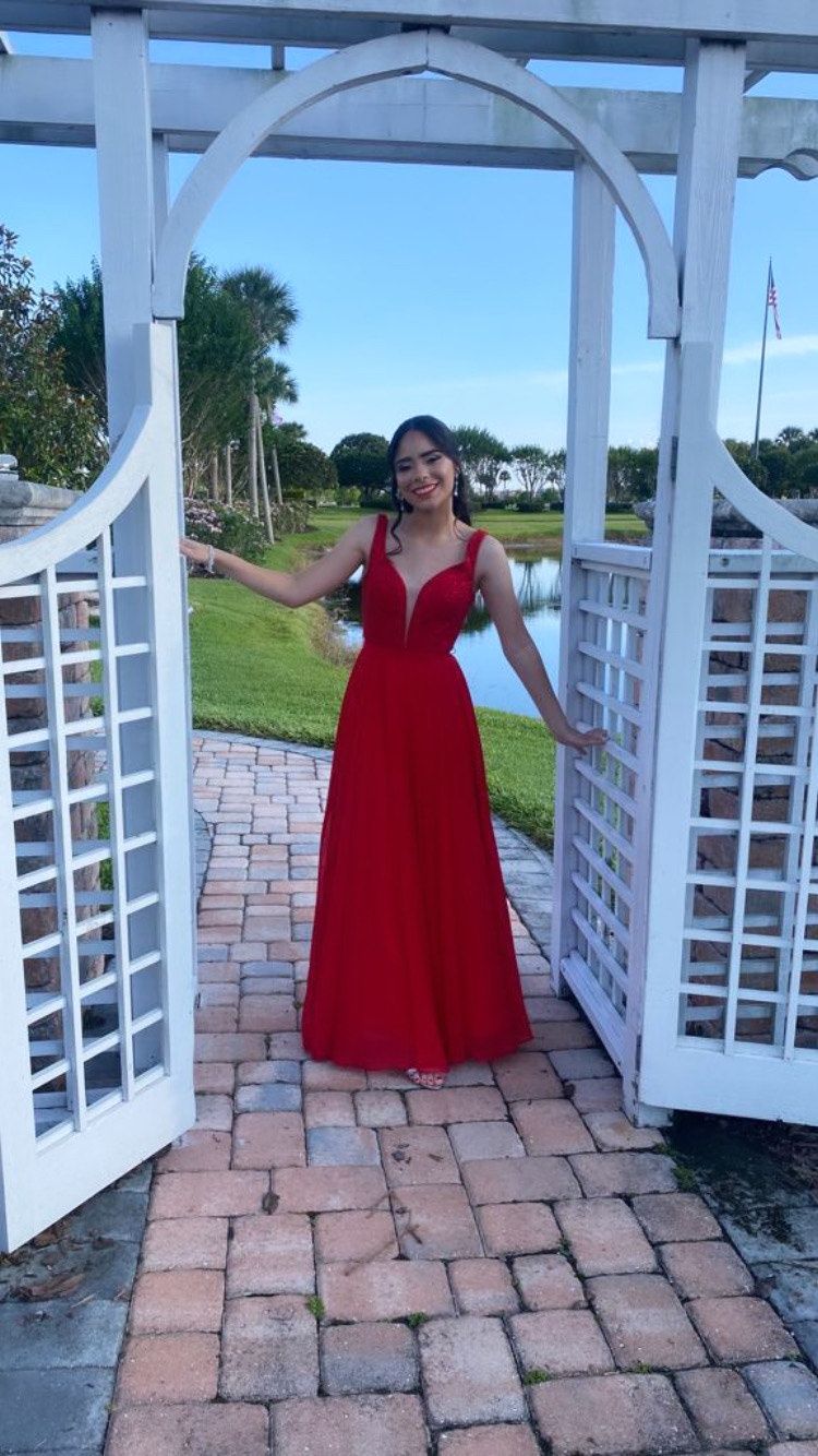Sherri Hill Size XS Prom Red Floor Length Maxi on Queenly