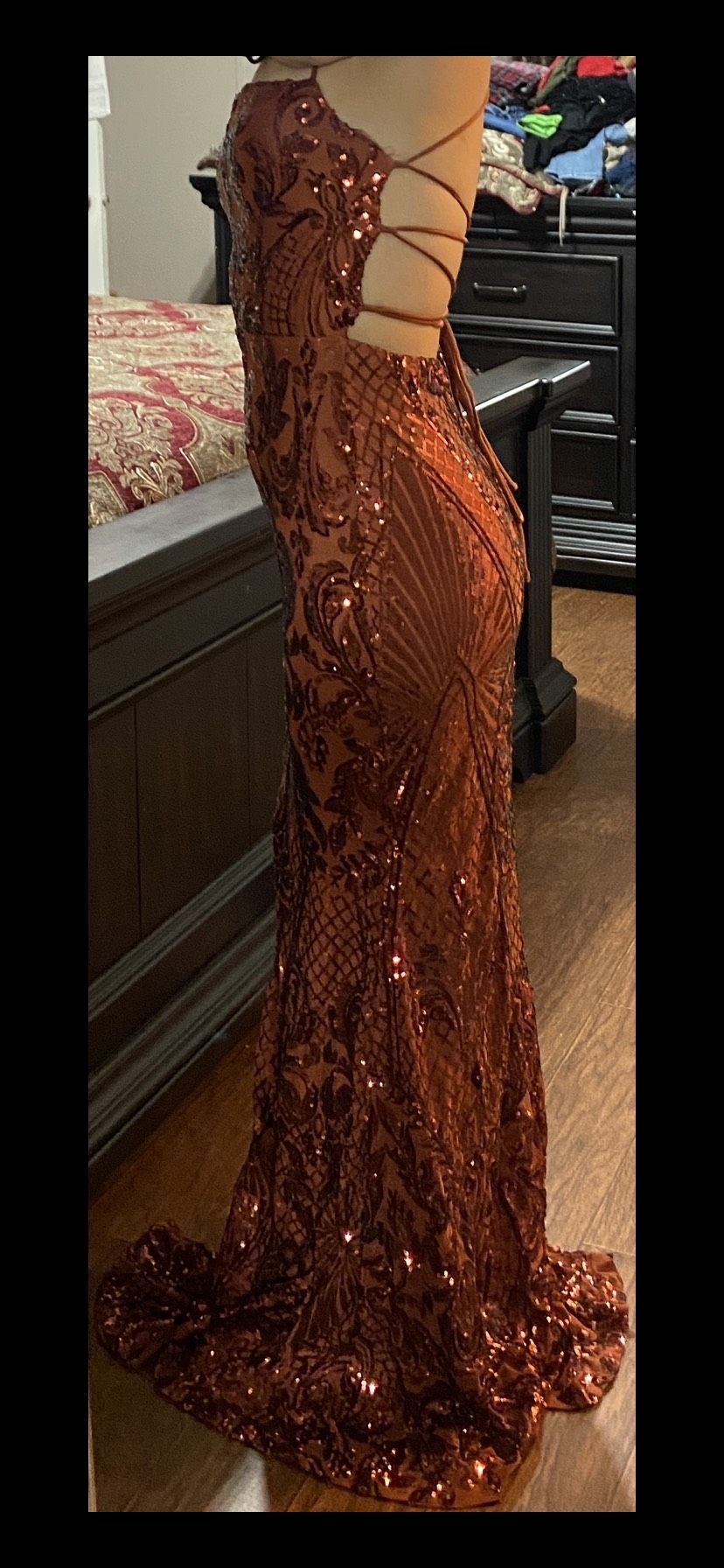 Windsor Size S Prom Brown Side Slit Dress on Queenly