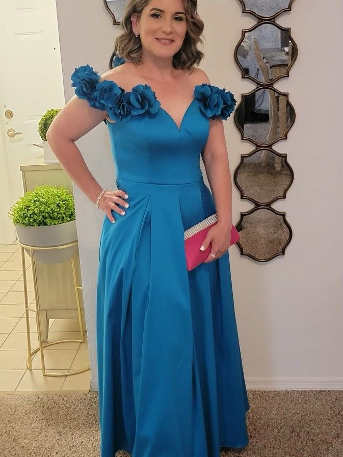 Aidan Mattox Size 8 Prom Blue Ball Gown on Queenly