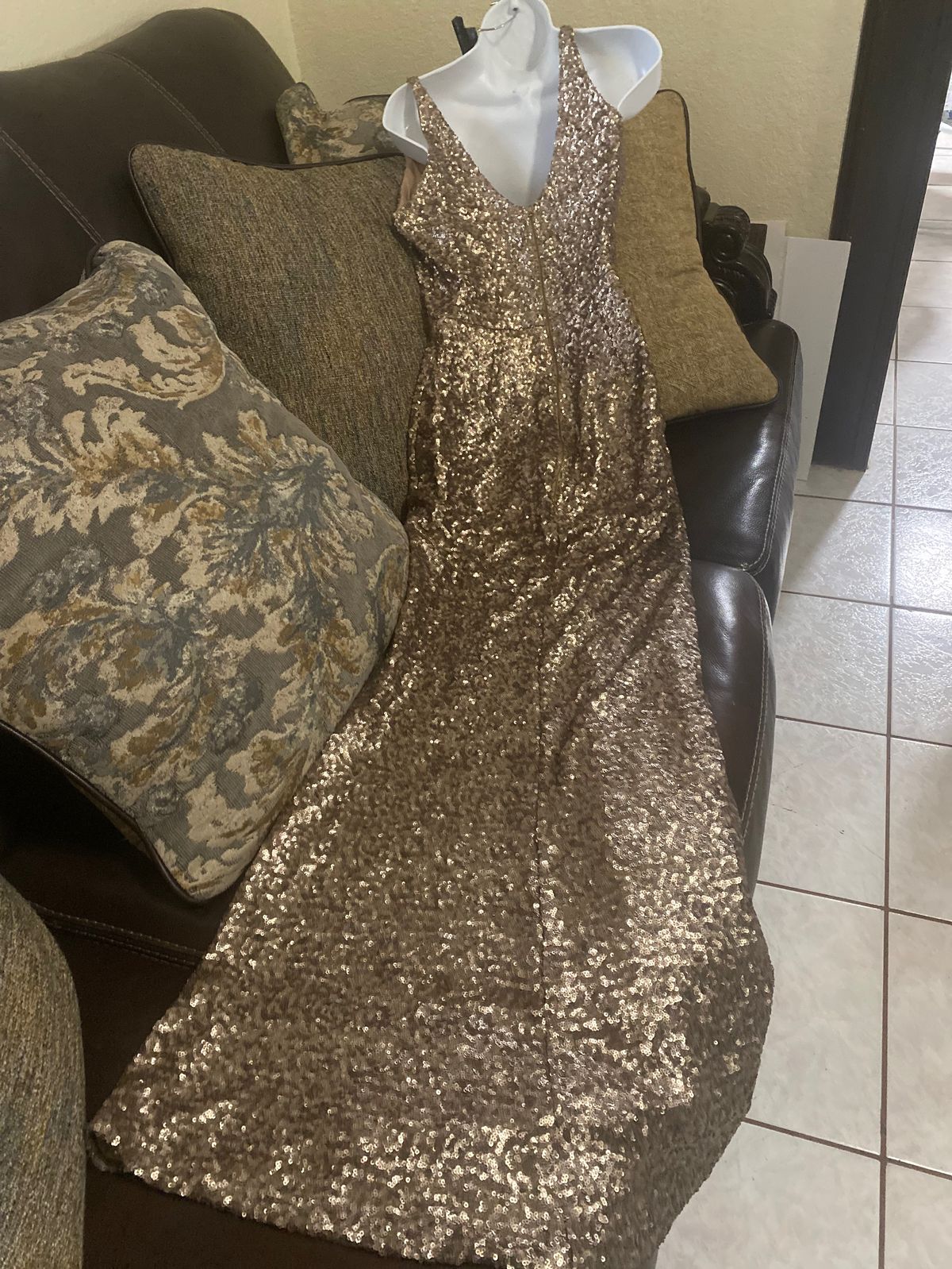 Size XL Prom Gold Mermaid Dress on Queenly