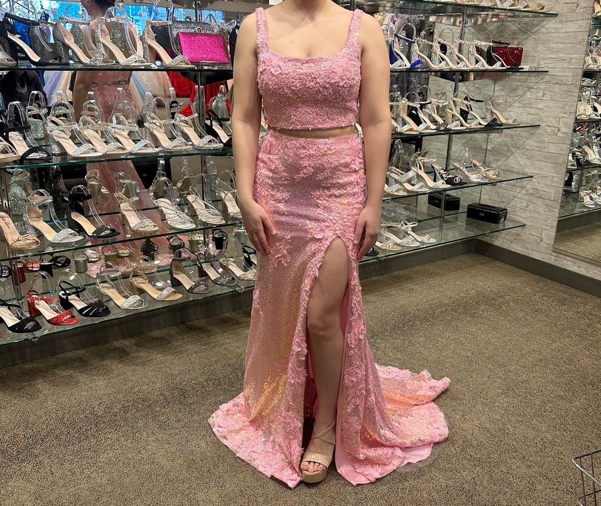 Sherri Hill Size 6 Prom Pink Side Slit Dress on Queenly