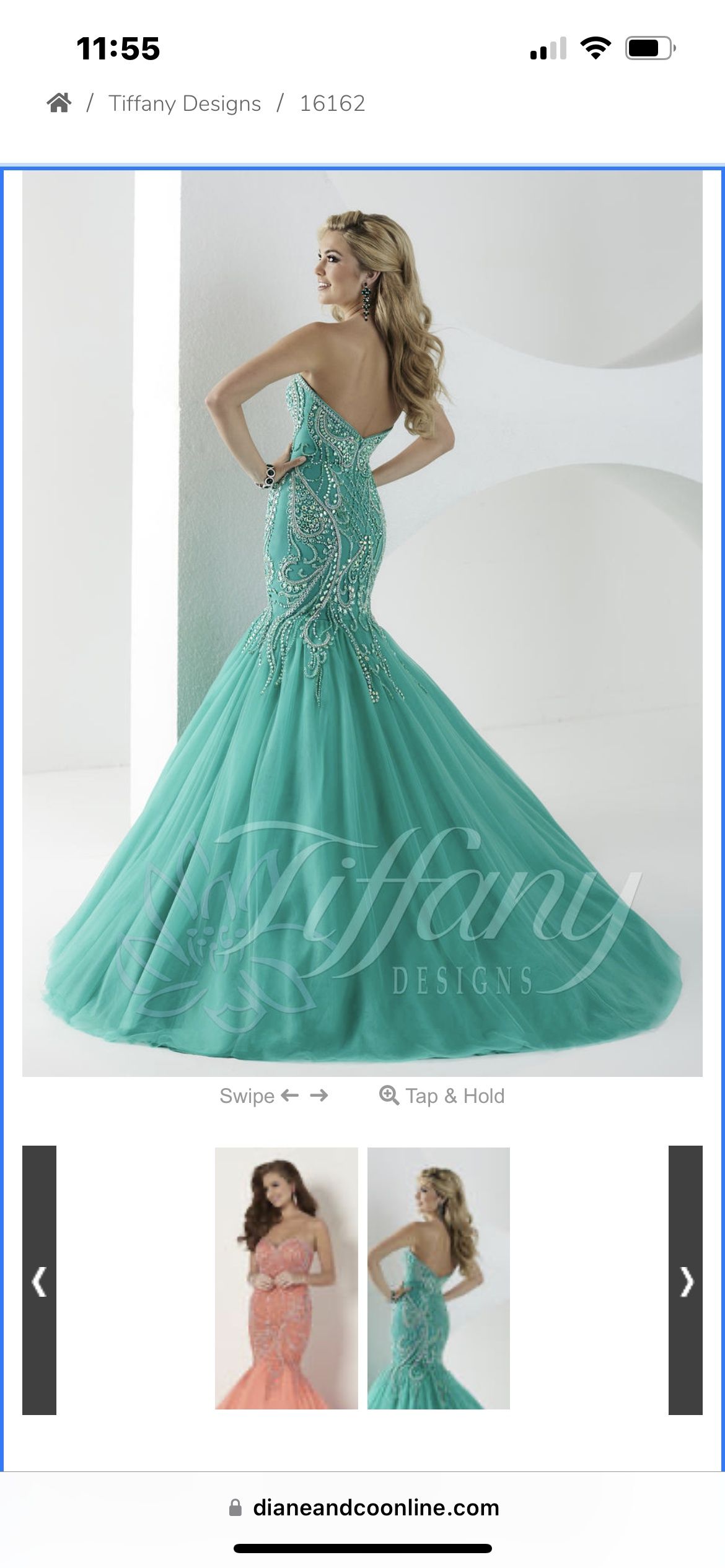 Style 16162 Tiffany Designs Plus Size 16 Green Mermaid Dress on Queenly