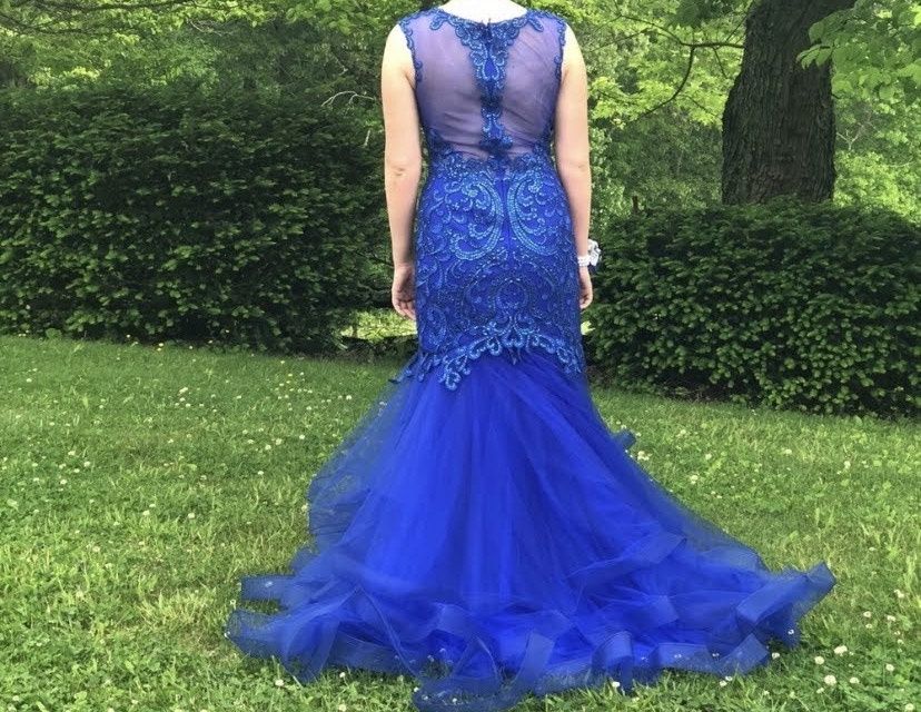 Aspeed Size 6 Prom Sheer Blue Mermaid Dress on Queenly