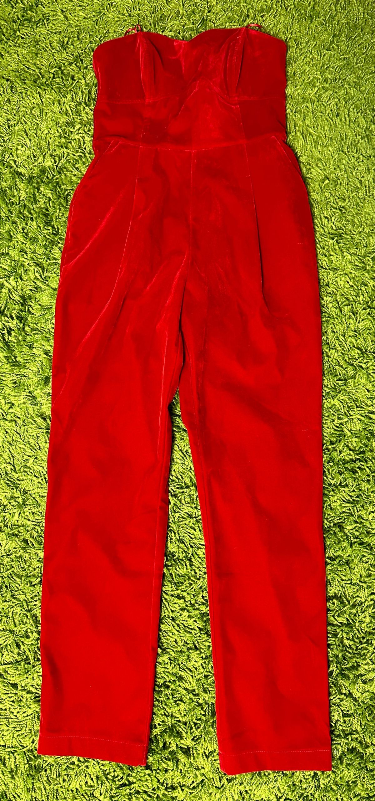 Size 8 Nightclub Red Formal Jumpsuit on Queenly