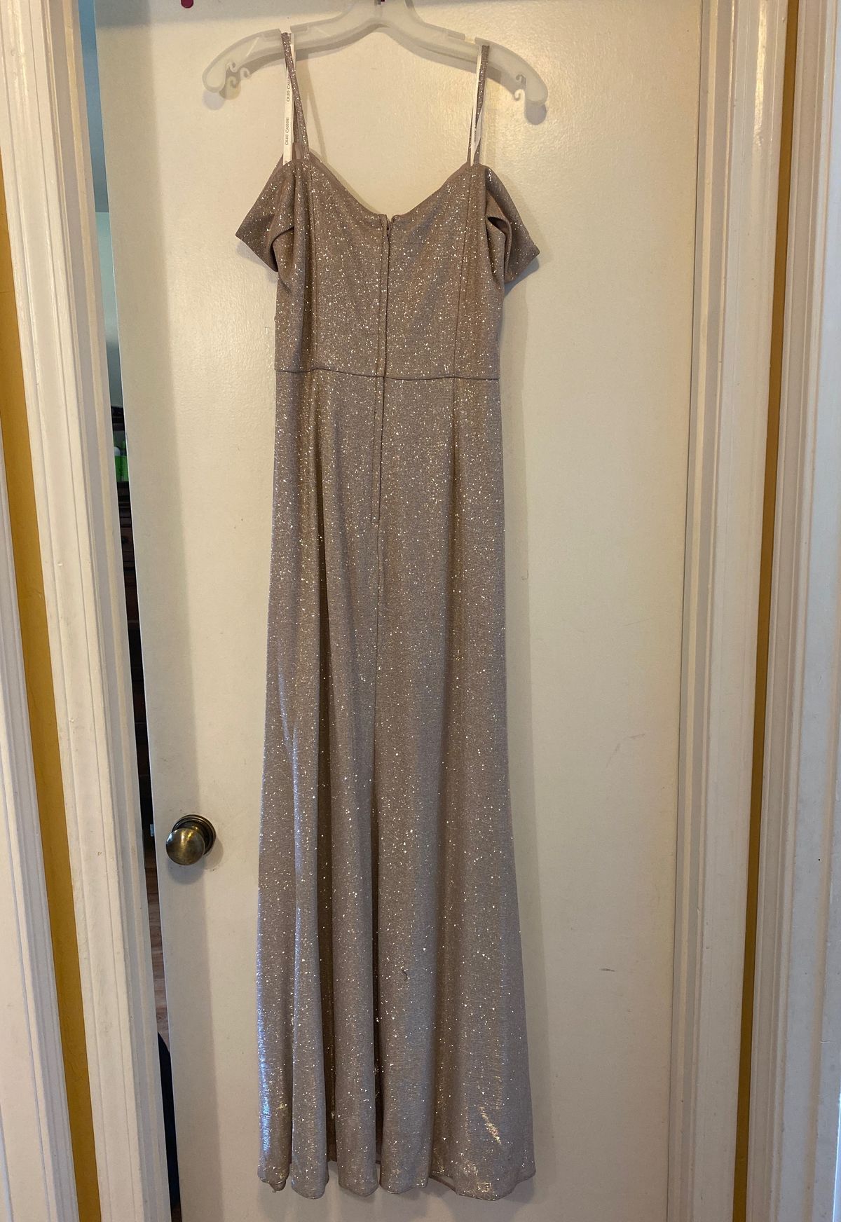 Oleg Cassini Size 10 Prom Nude A-line Dress on Queenly