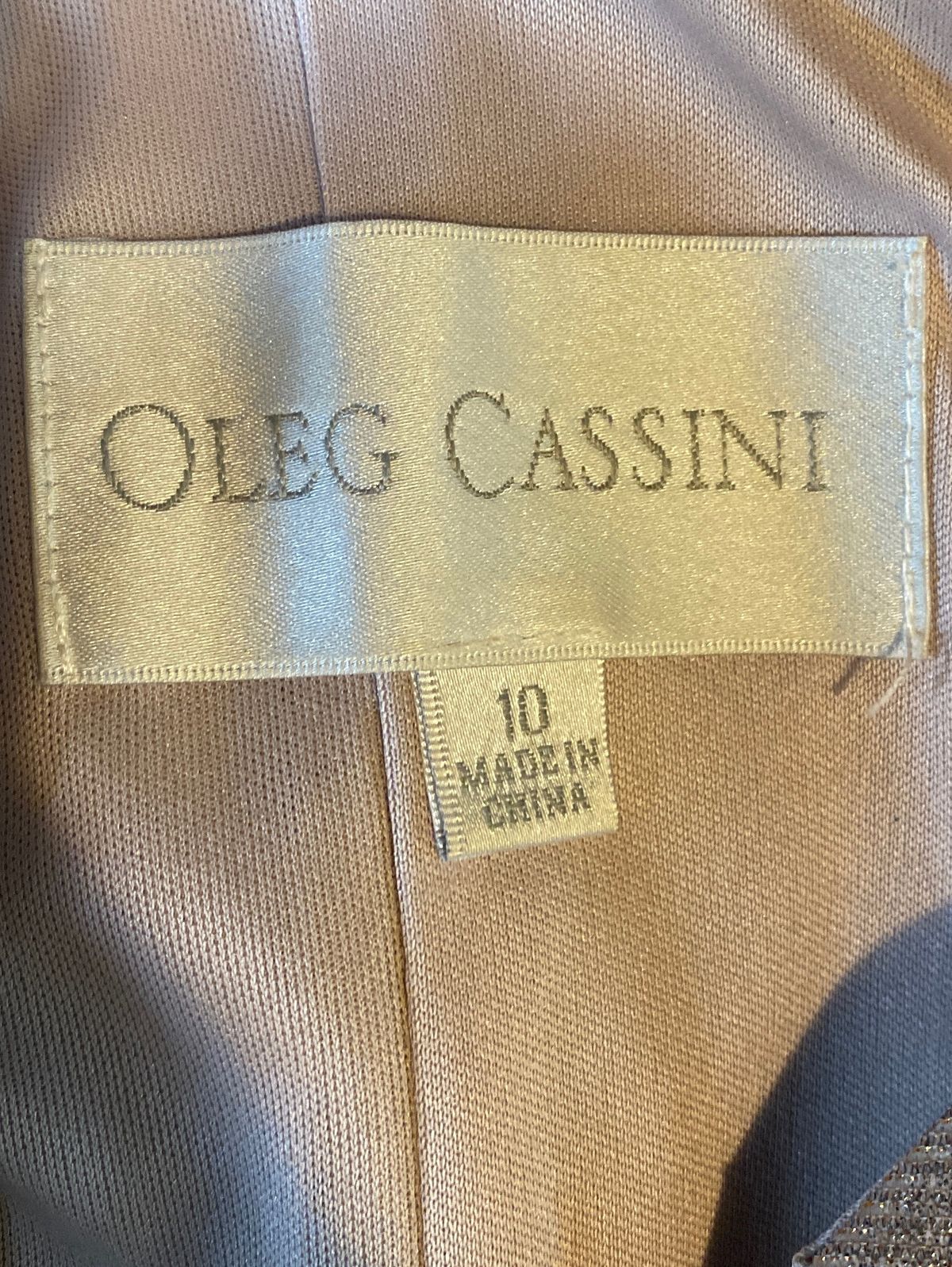 Oleg Cassini Size 10 Prom Nude A-line Dress on Queenly