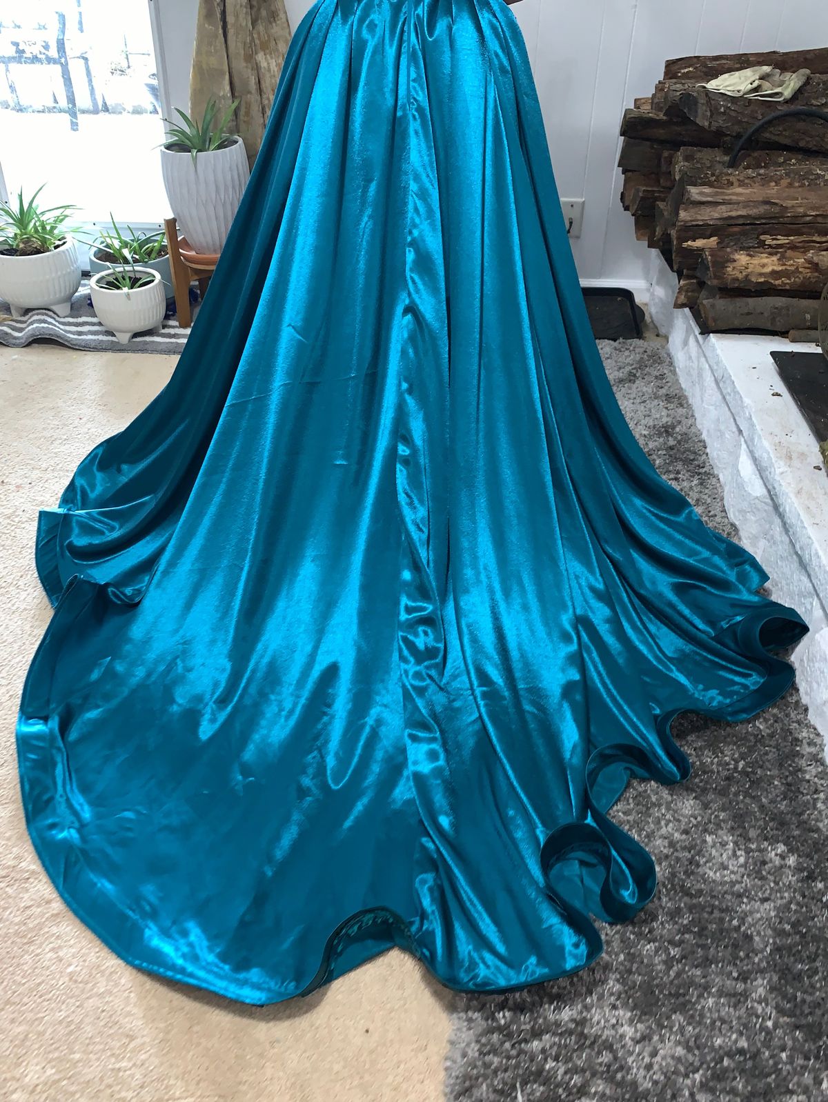 Size 00 Prom Blue Side Slit Dress on Queenly