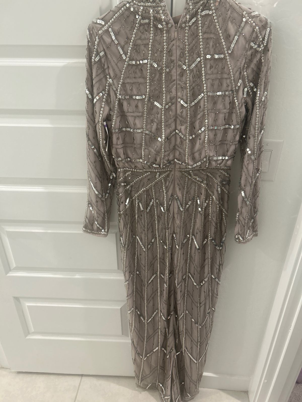 Size 4 Gray Floor Length Maxi on Queenly