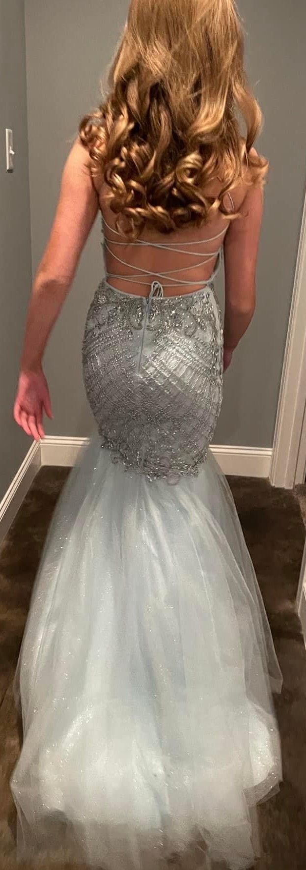 Size 00 Pageant Blue Mermaid Dress on Queenly