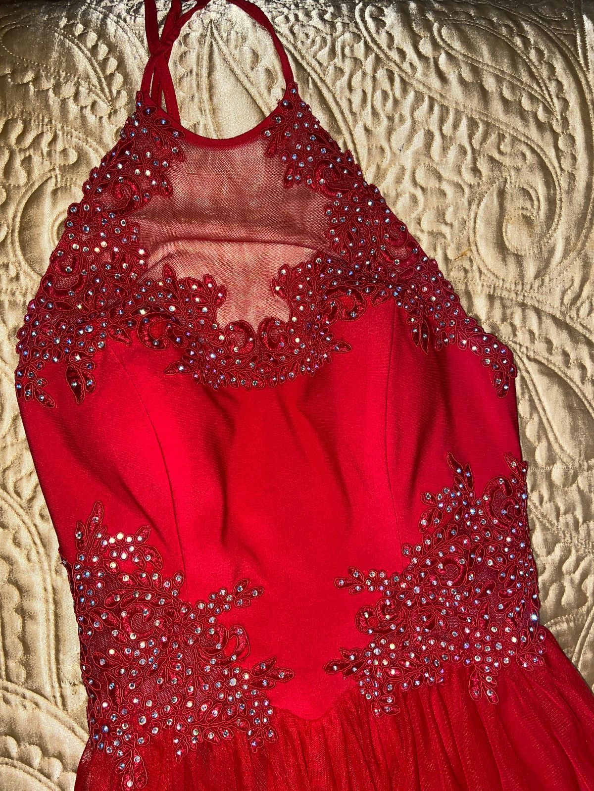 Blondie Nites Size 4 Prom Red Floor Length Maxi on Queenly