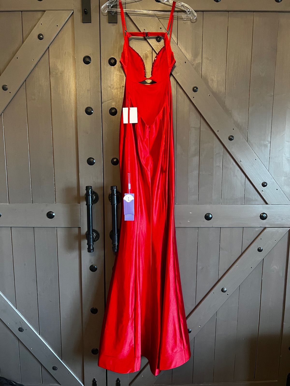 Cinderella Divine Size 2 Prom Satin Red Mermaid Dress on Queenly