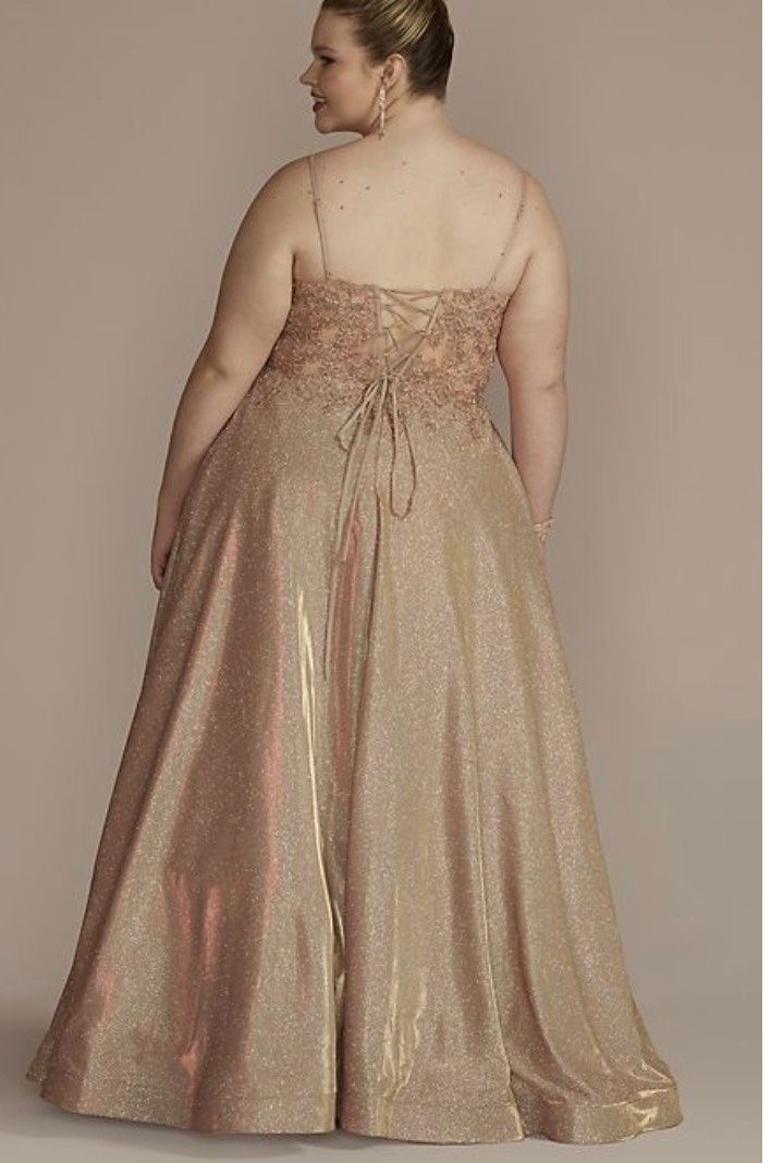 Plus Size 22 Prom Nude Ball Gown on Queenly