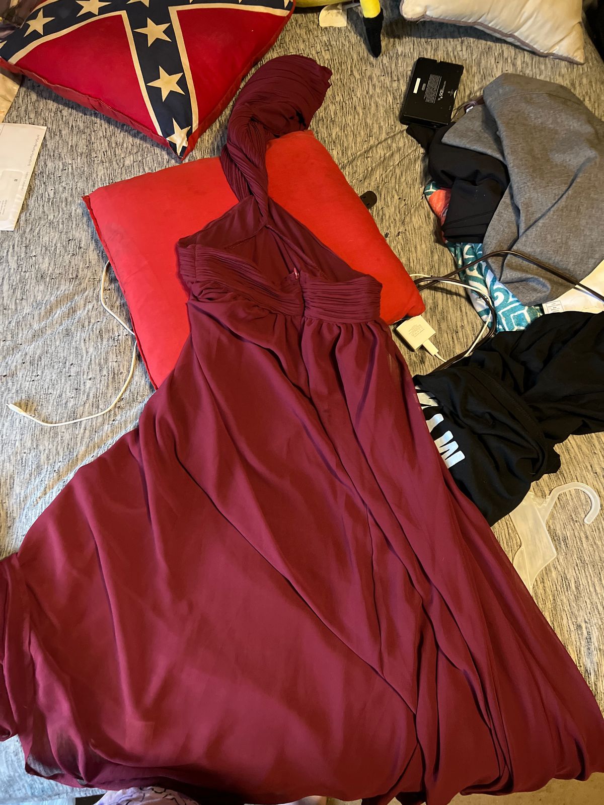 Size M Wedding Guest Red Floor Length Maxi on Queenly