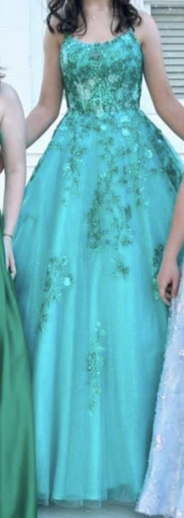 Size 0 Prom Turquoise Blue Ball Gown on Queenly