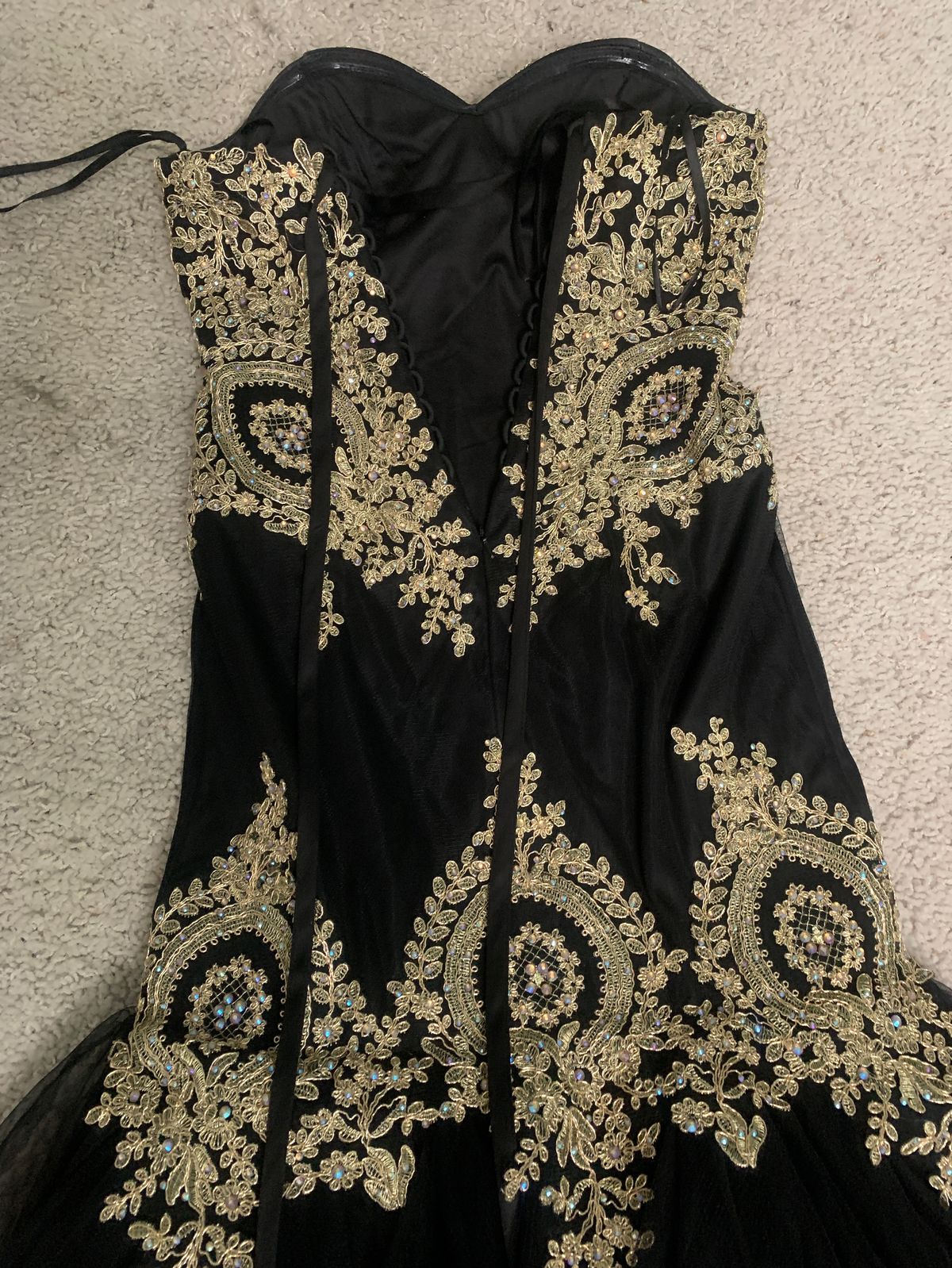 Size M Prom Lace Black Mermaid Dress on Queenly