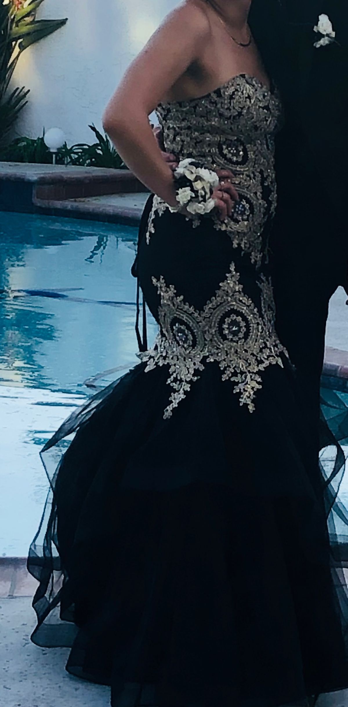 Size M Prom Lace Black Mermaid Dress on Queenly