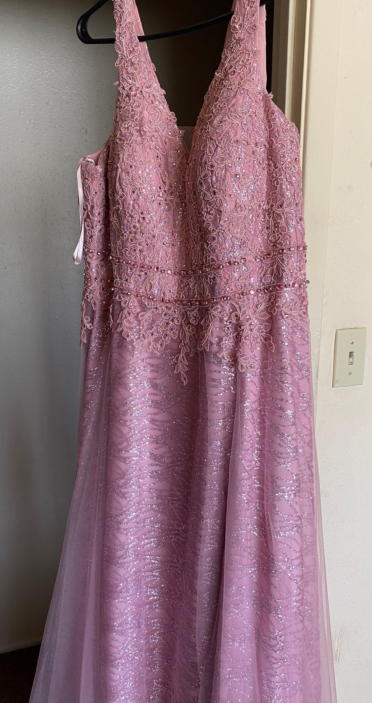 Plus Size 18 Prom Pink Ball Gown on Queenly