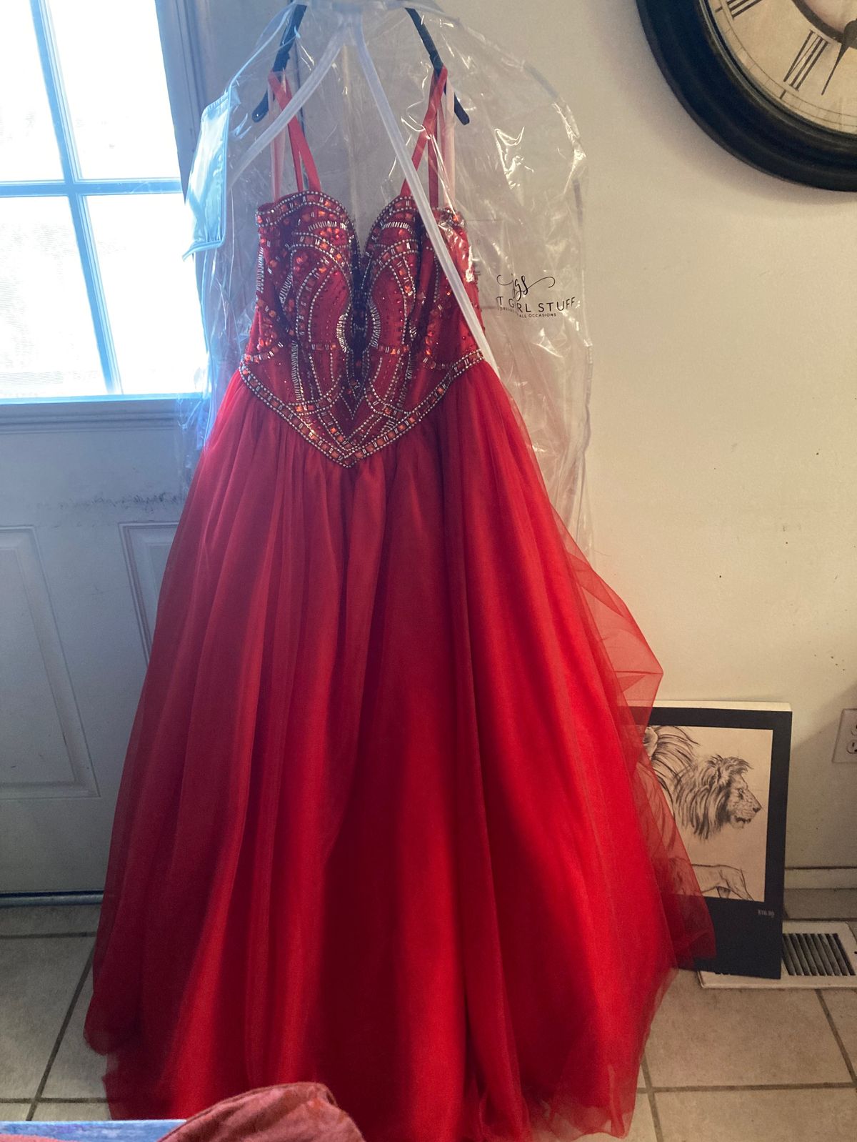 Alyce Paris Plus Size 18 Prom Red Ball Gown on Queenly