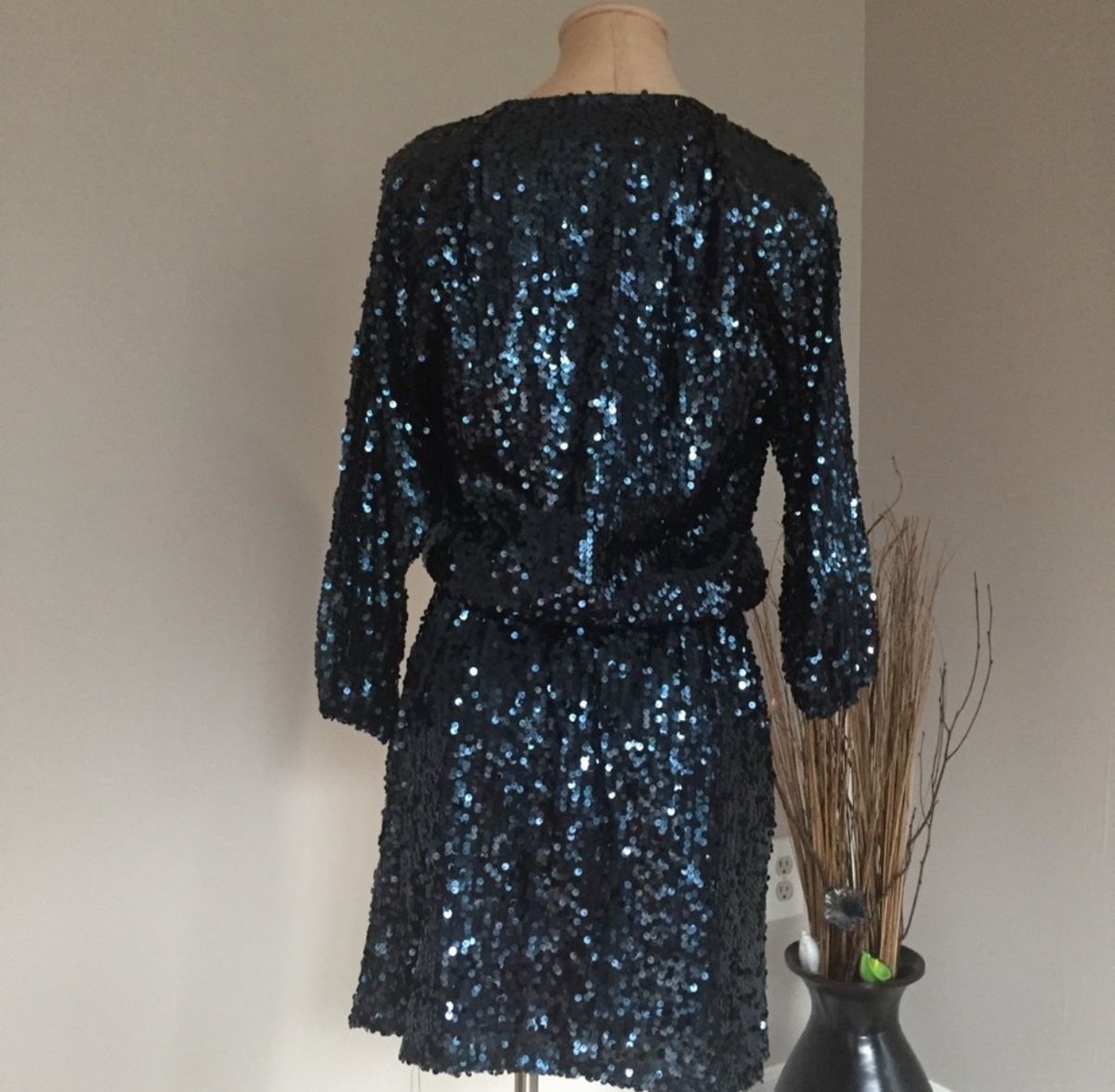 QMack Size L Homecoming Long Sleeve Blue Cocktail Dress on Queenly