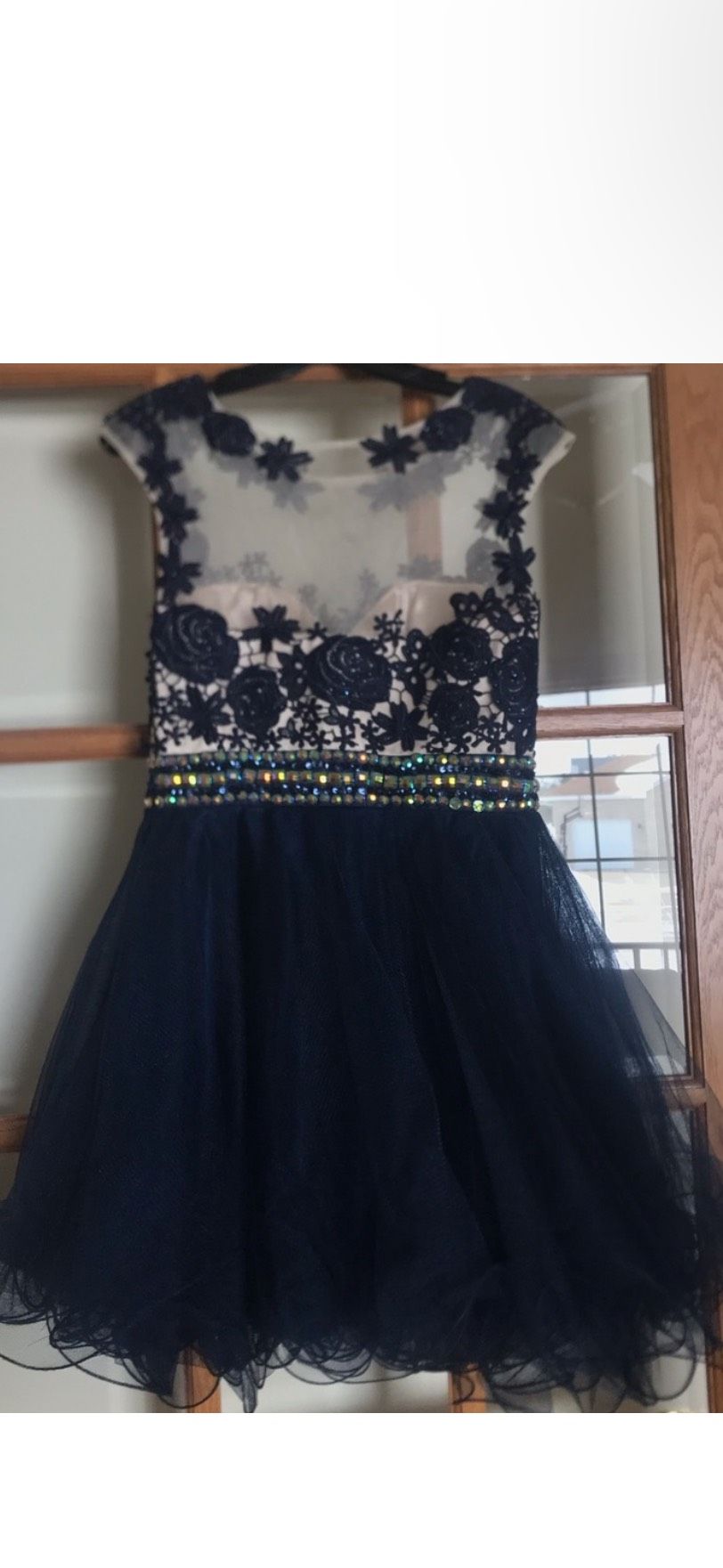 Dave and Johnny Size 6 Prom Blue Ball Gown on Queenly