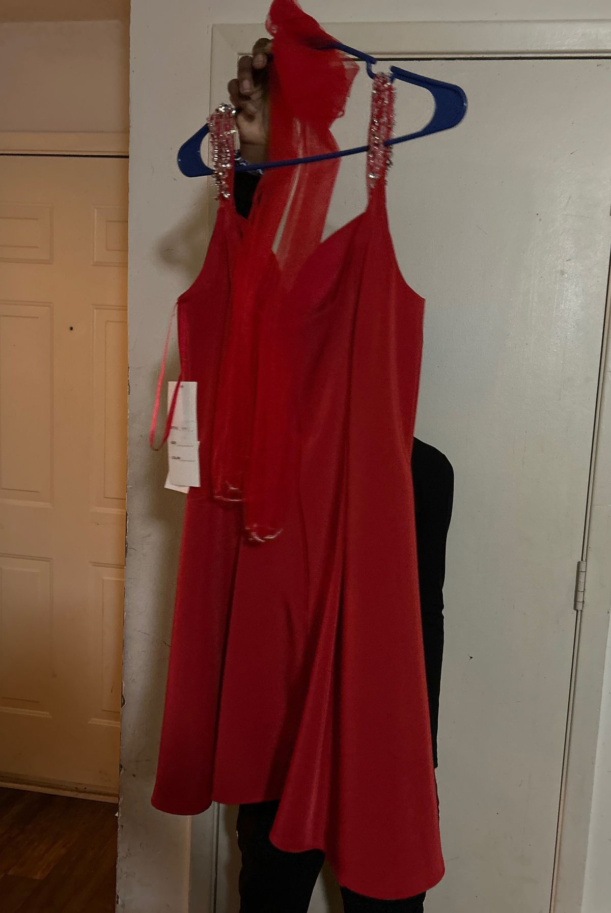 Size L Prom Red A-line Dress on Queenly