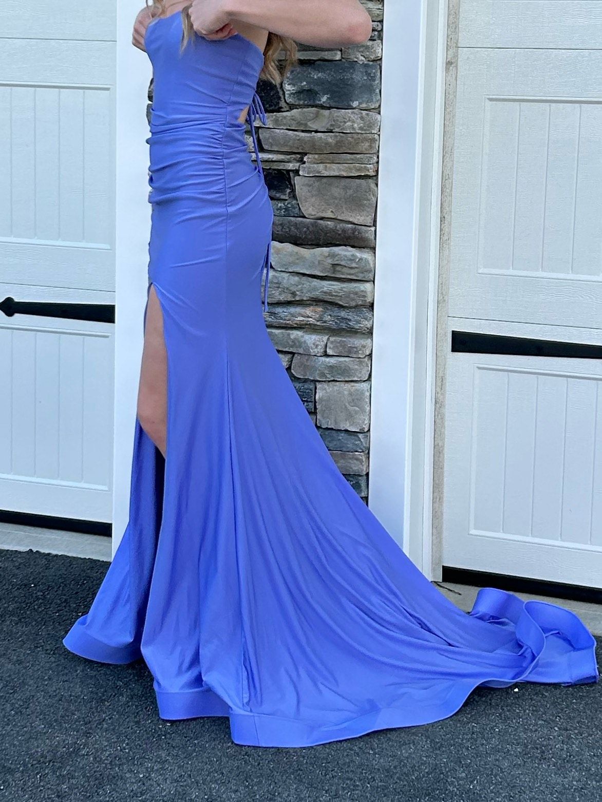 Size 2 Prom Strapless Light Purple Dress With Train on Queenly