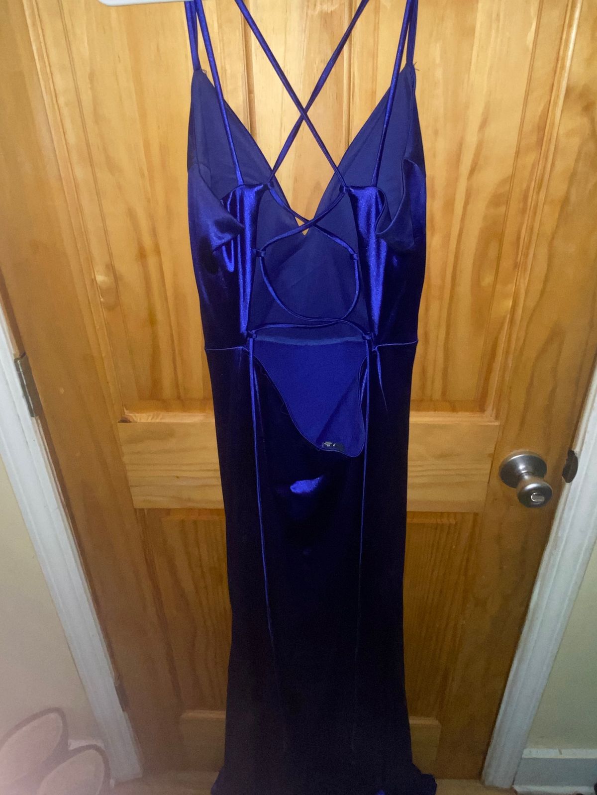 Windsor Size XL Prom Satin Royal Blue Floor Length Maxi on Queenly