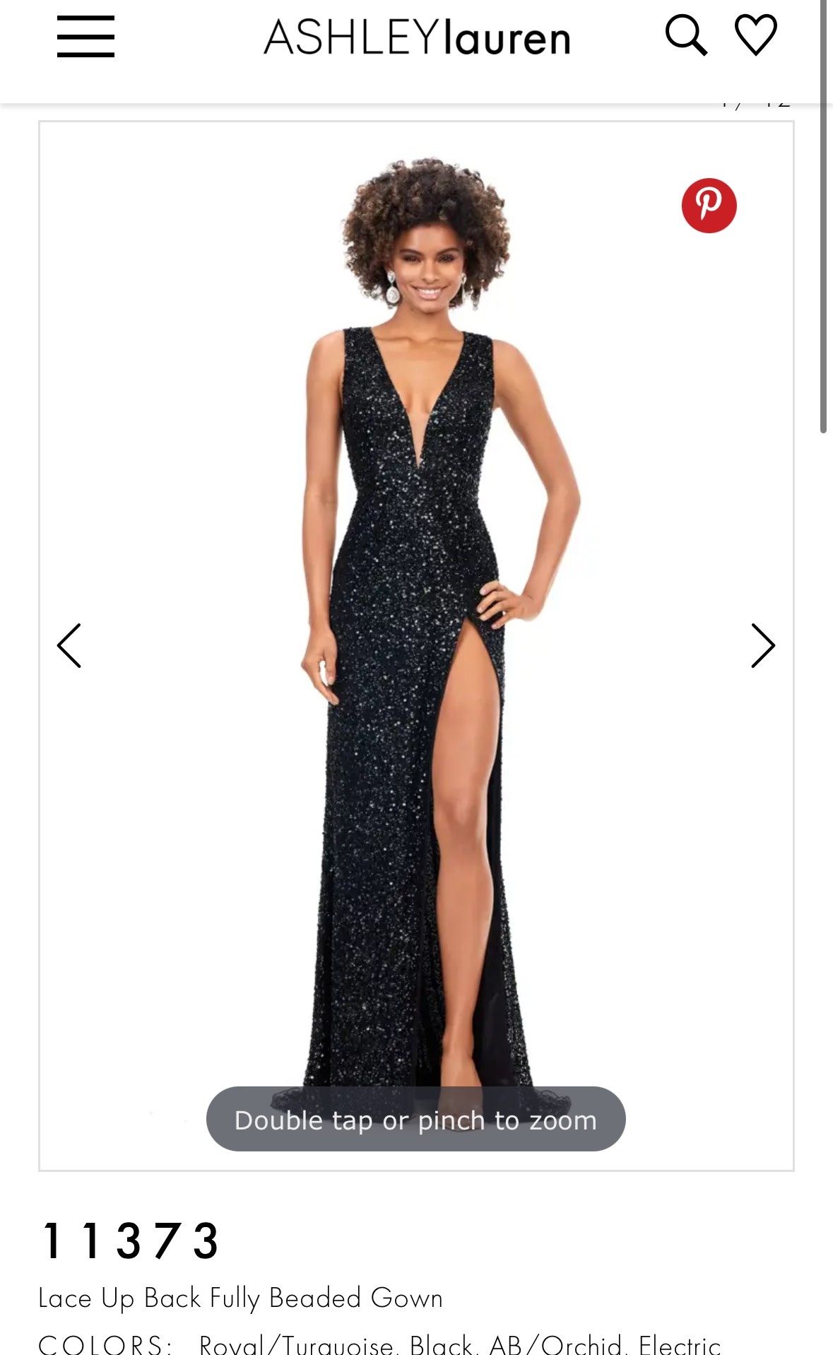 Ashley Lauren Size 8 Prom Plunge Sequined Black A-line Dress on Queenly