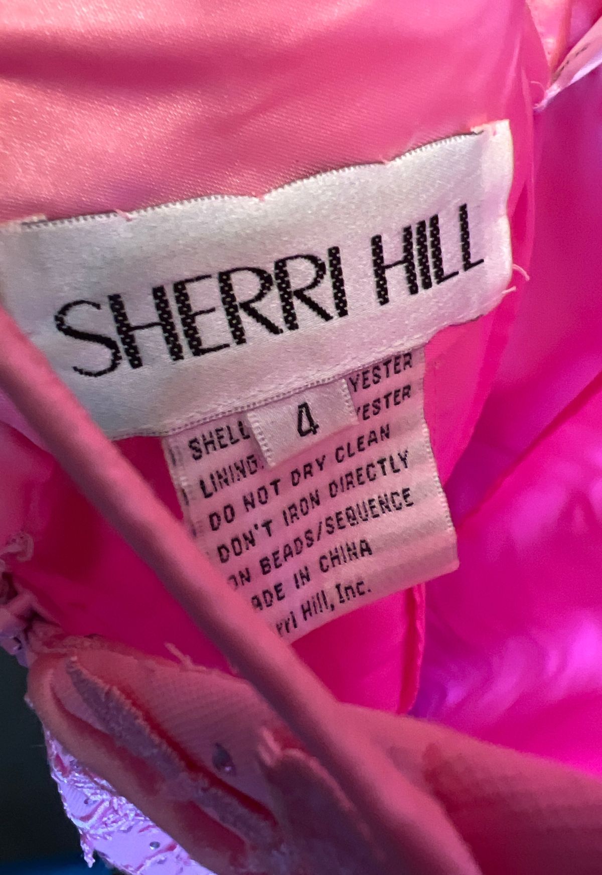 Sherri Hill Size 4 Prom Plunge Lace Hot Pink Floor Length Maxi on Queenly