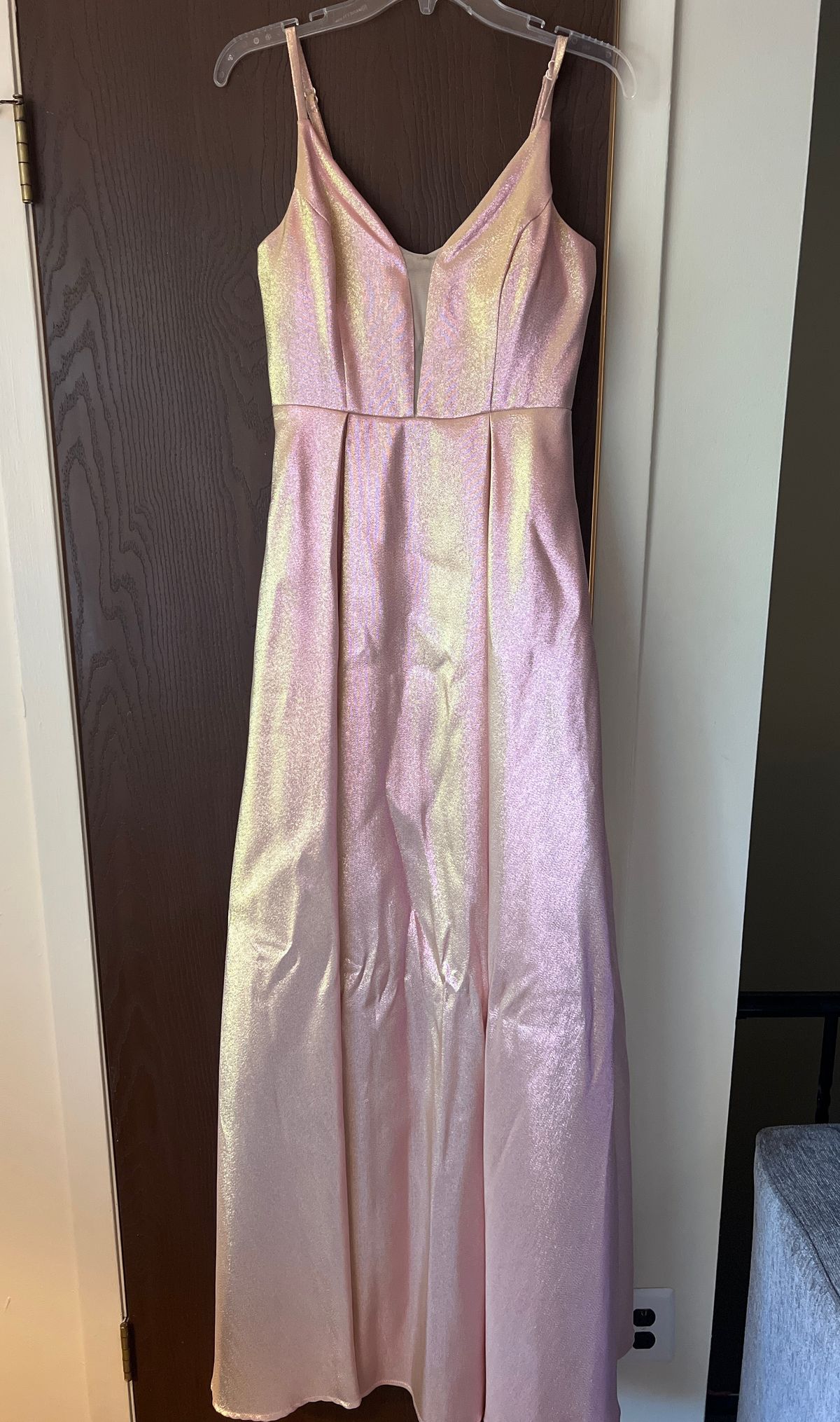 Windsor Size S Prom Plunge Light Pink Ball Gown on Queenly