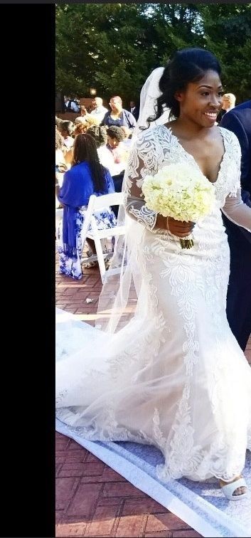 Demetrios Size 10 Wedding White Mermaid Dress on Queenly