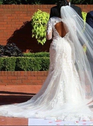 Demetrios Size 10 Wedding White Mermaid Dress on Queenly