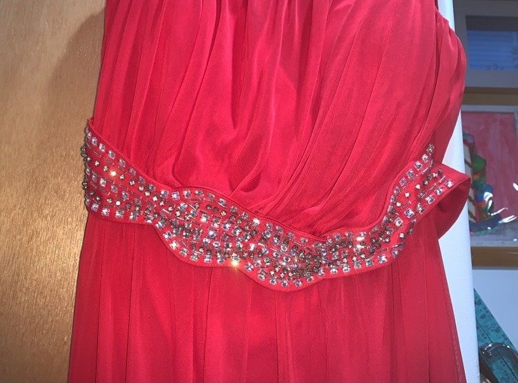 City Triangles Size XL Prom One Shoulder Sequined Red A-line Dress on Queenly