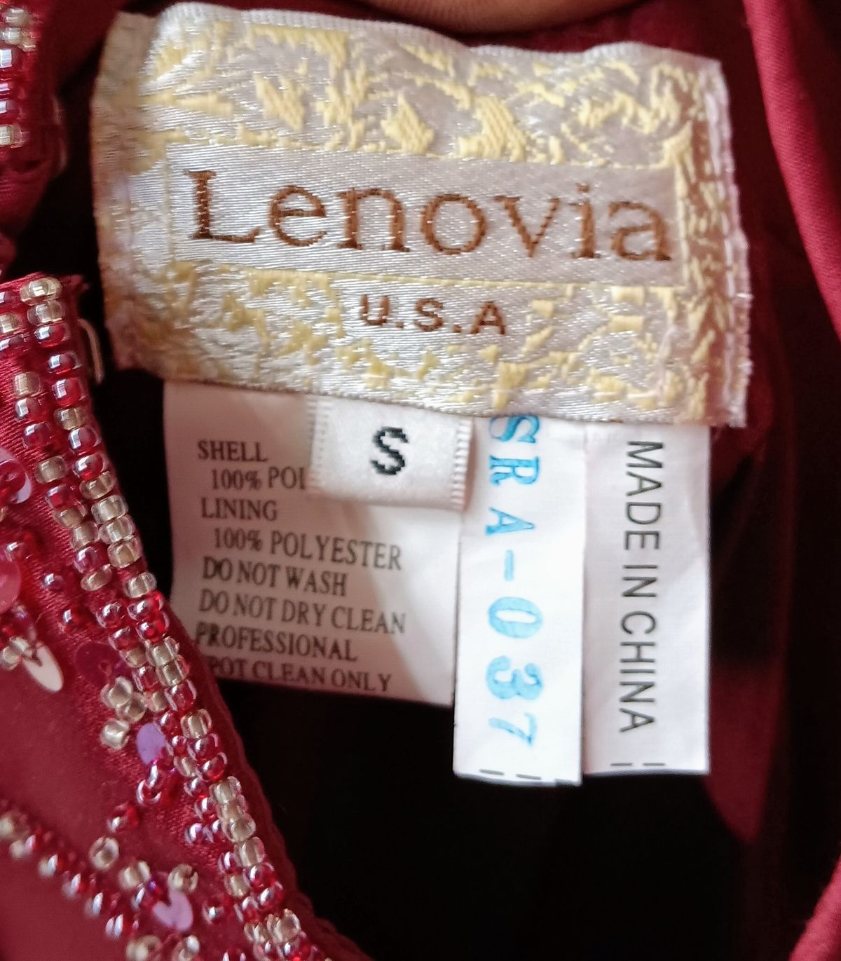 Lenovia Size 4 Prom Sequined Red Floor Length Maxi on Queenly