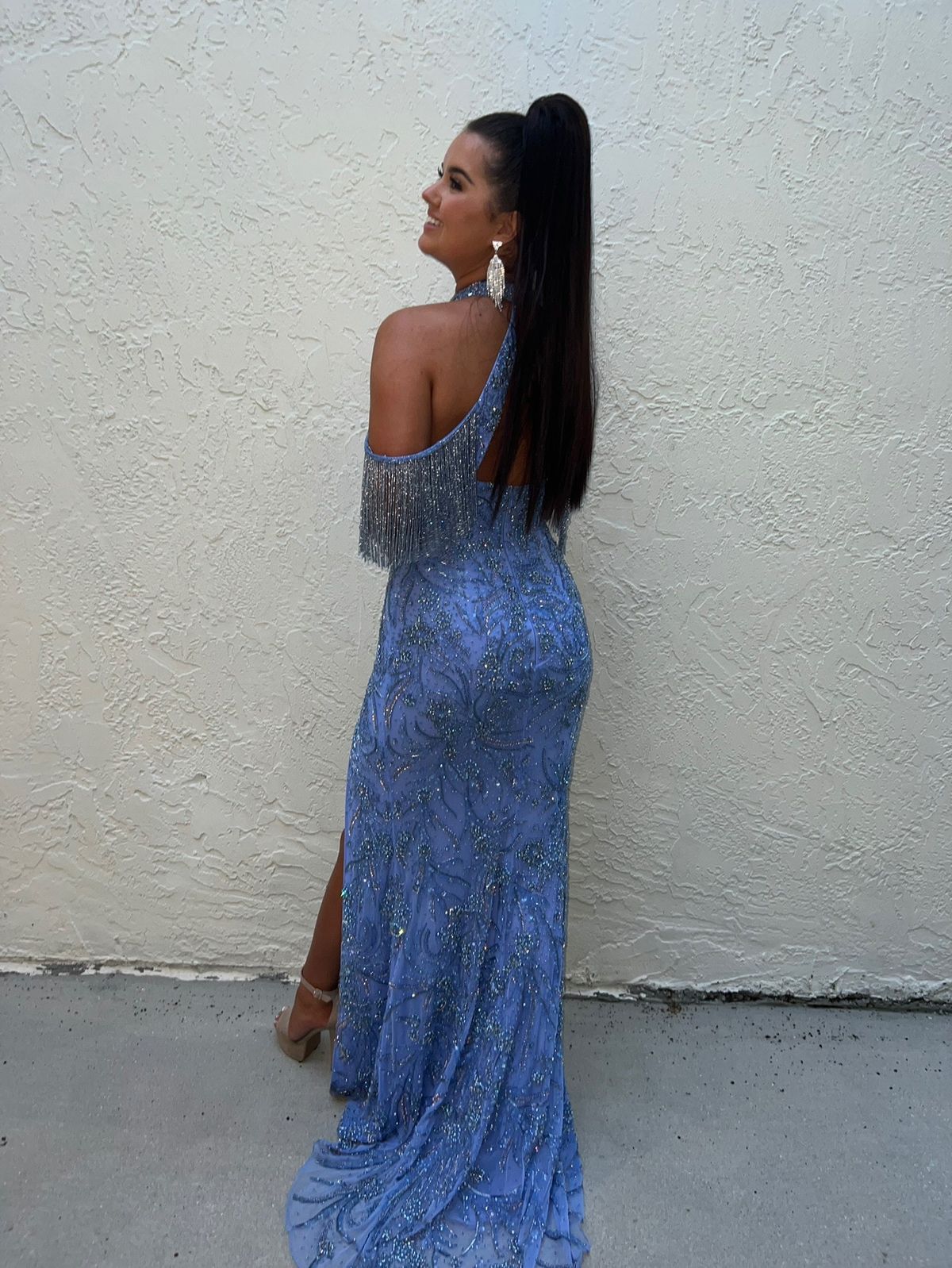 Sherri Hill Size 0 Pageant Blue Side Slit Dress on Queenly