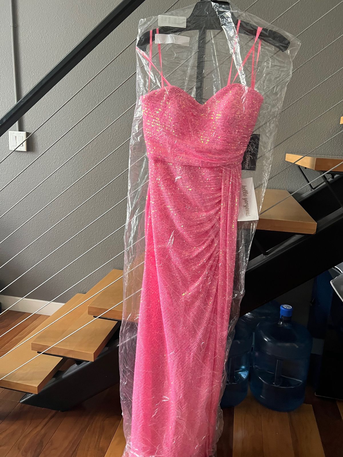 La Femme Size 6 Prom Pink Side Slit Dress on Queenly