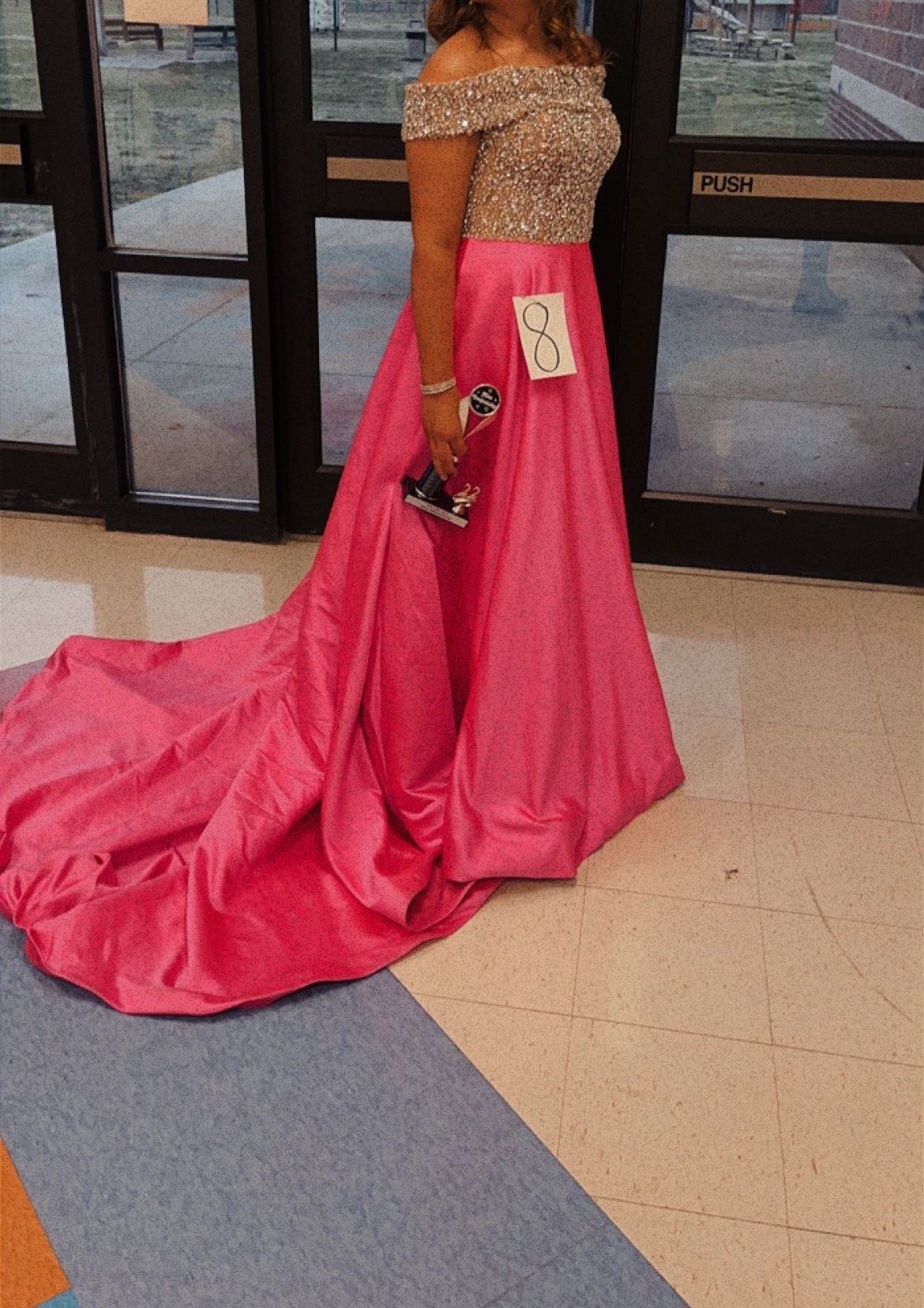 Ashley Lauren Size 10 Prom Pink Ball Gown on Queenly