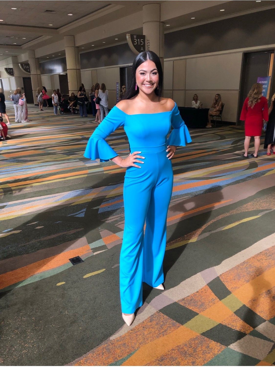 Fernando Wong Size 8 Pageant Blue Formal Jumpsuit on Queenly