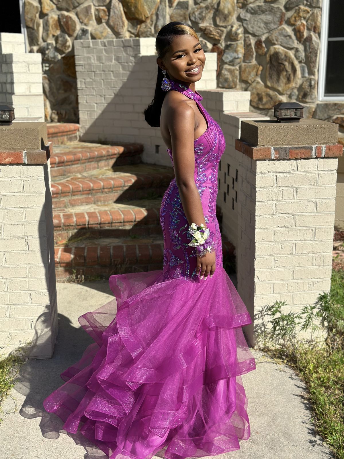 Size 2 Prom Purple Mermaid Dress on Queenly