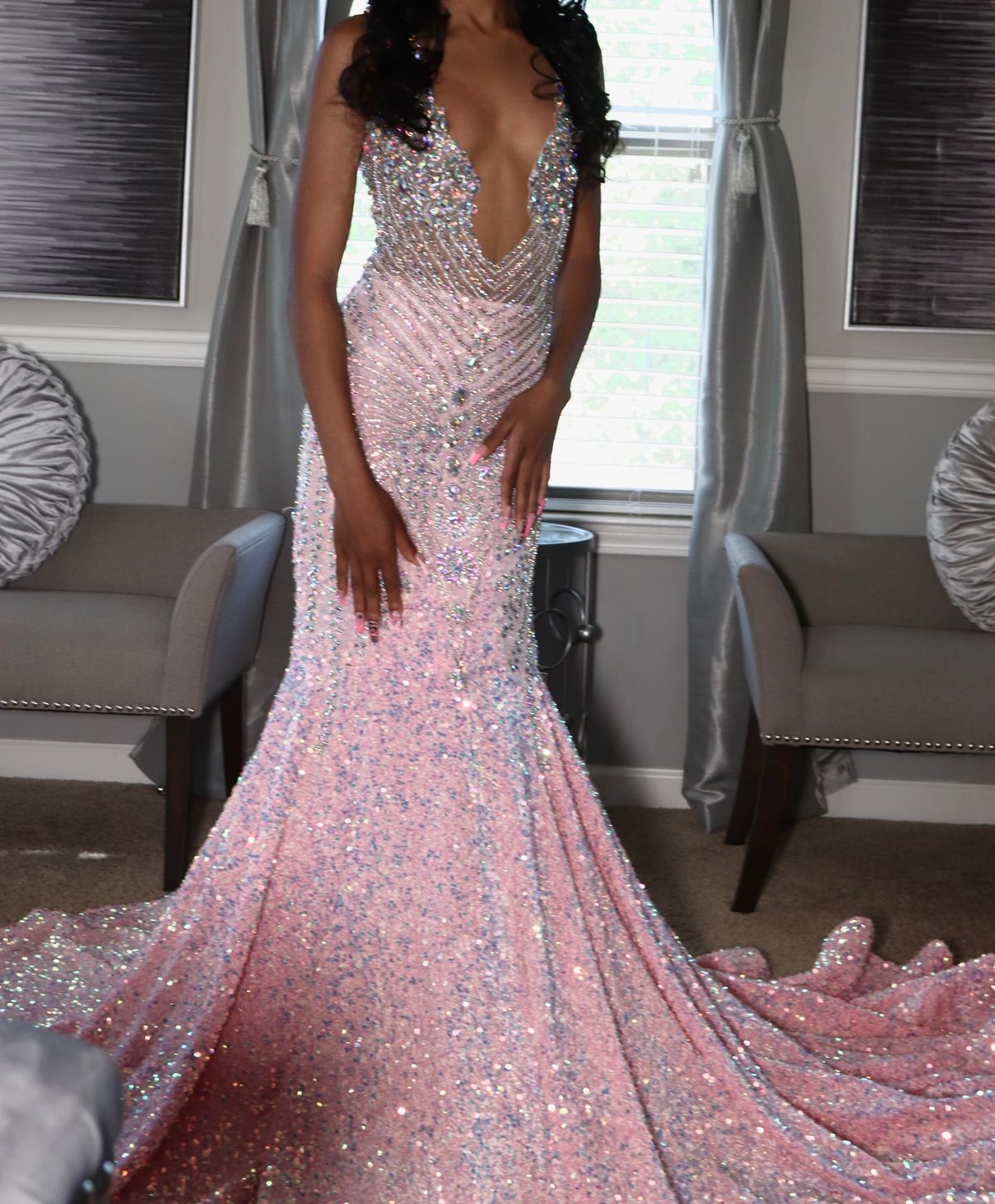 Size S Prom Pink Mermaid Dress on Queenly