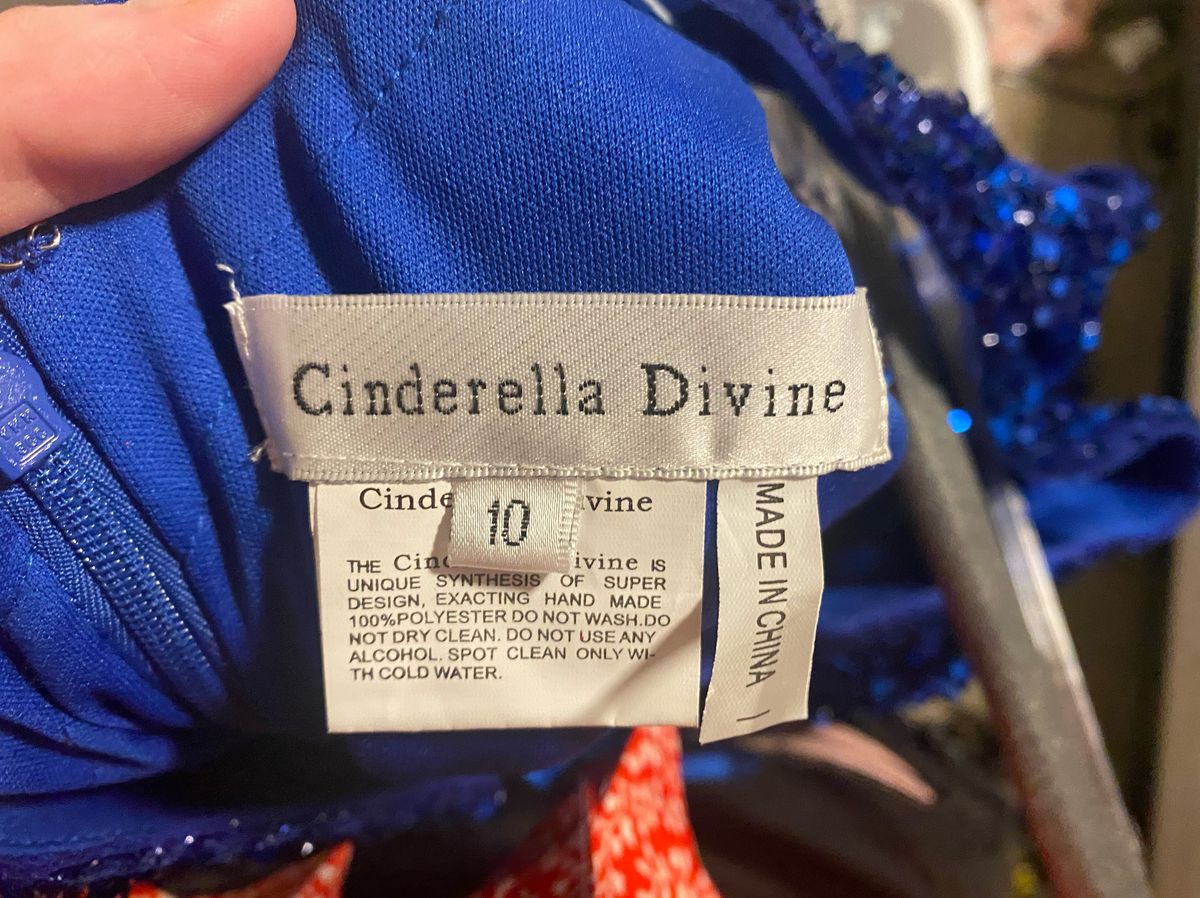 Cinderella Divine Size 10 Blue Side Slit Dress on Queenly