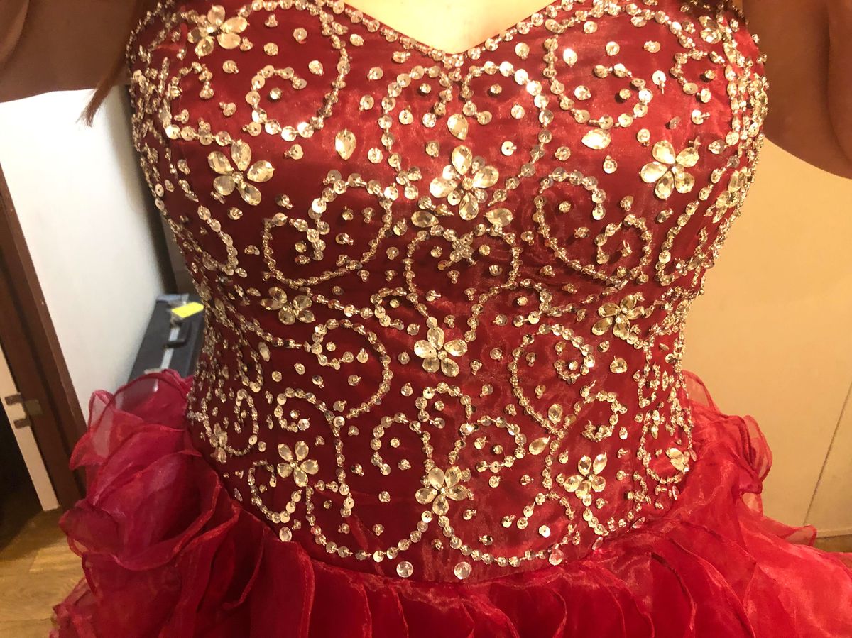 Plus Size 22 Pageant Red Ball Gown on Queenly