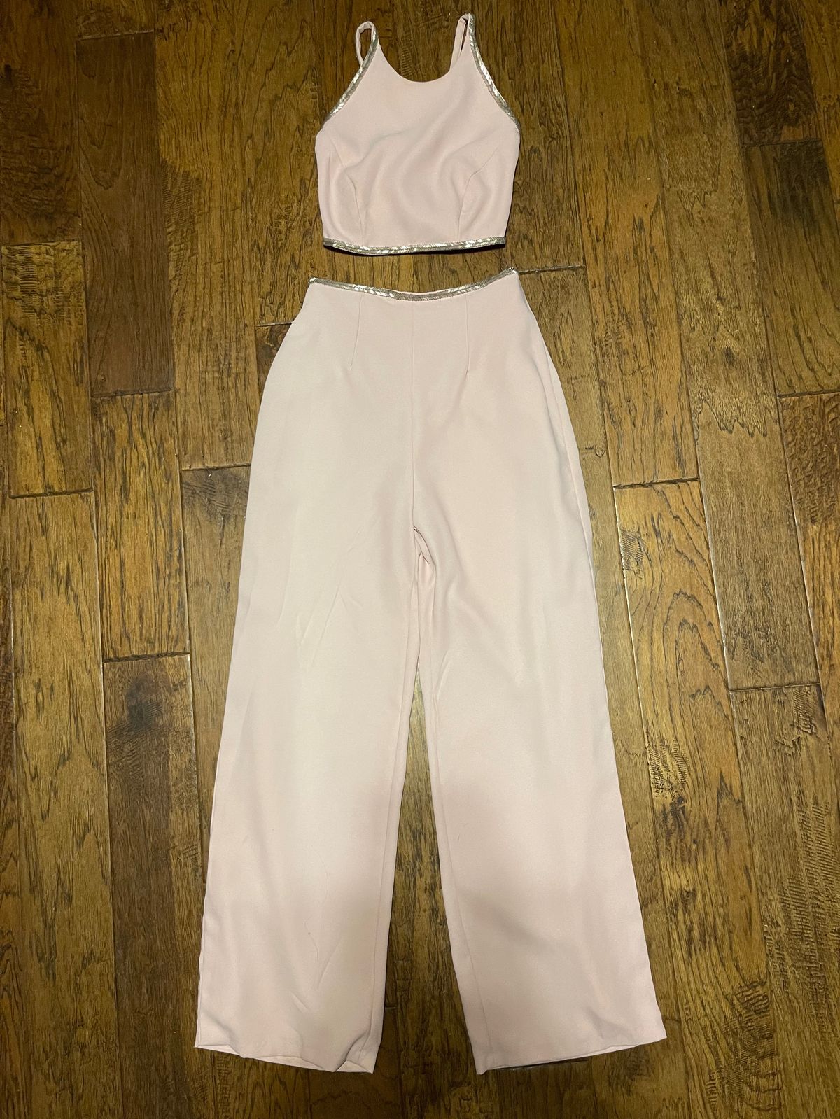 Panoply Size 2 Prom Sequined Light Pink Formal Jumpsuit on Queenly