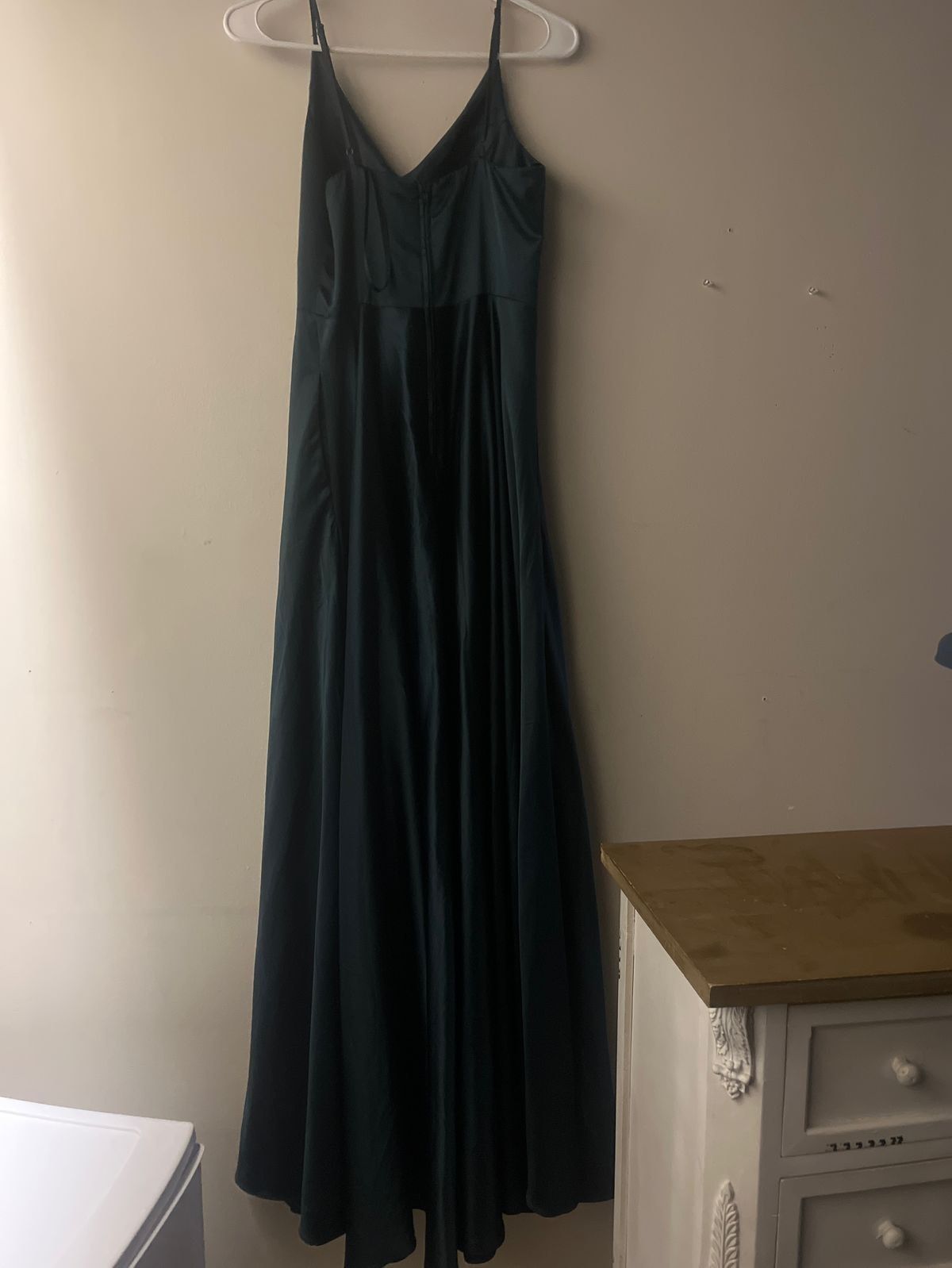 Windsor Size 4 Bridesmaid Plunge Green Floor Length Maxi on Queenly