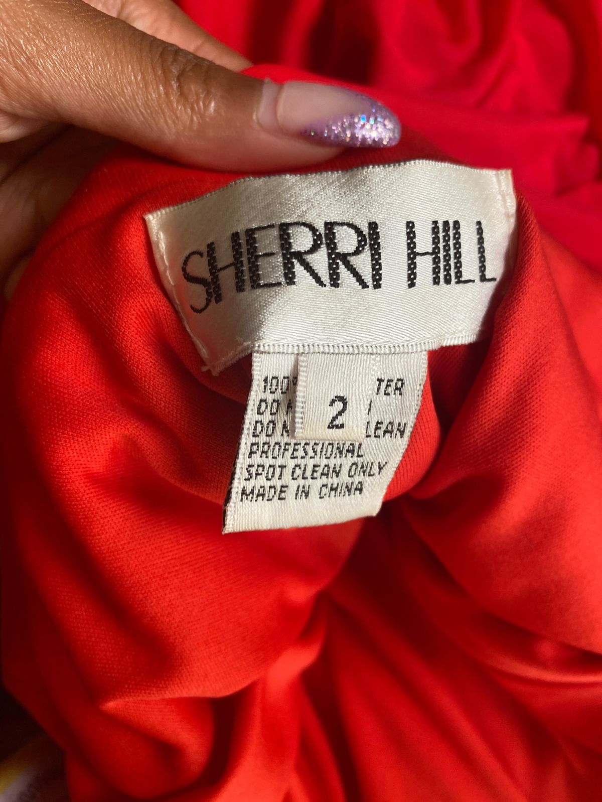 Sherri Hill Size 2 Prom High Neck Sequined Red Floor Length Maxi on Queenly