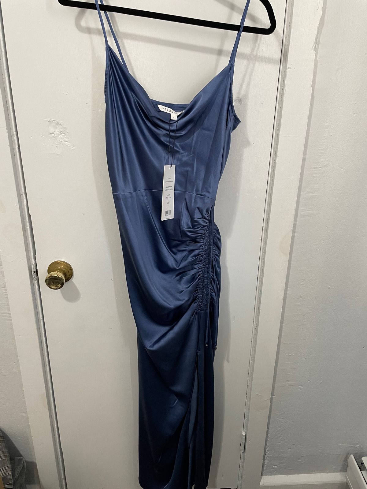 Veronica Beard Size 0 Bridesmaid Navy Blue Side Slit Dress on Queenly