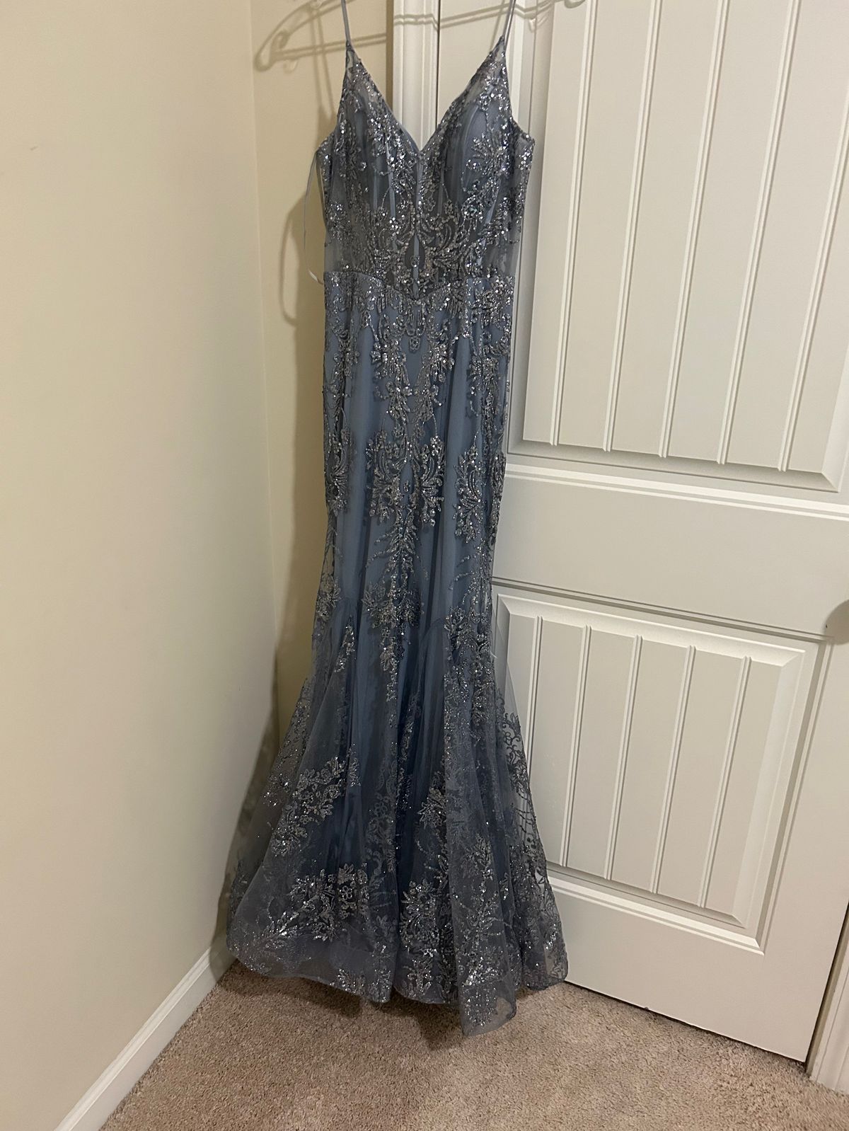 Size S Prom Plunge Blue Mermaid Dress on Queenly